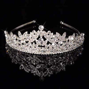 Planet Gates SILVER 9 / White Silver Crystal Bride Tiara Crown Fashion Pearl Queen Wedding Crown Headpiece Wedding Hair Jewelry Accessories Wholesale