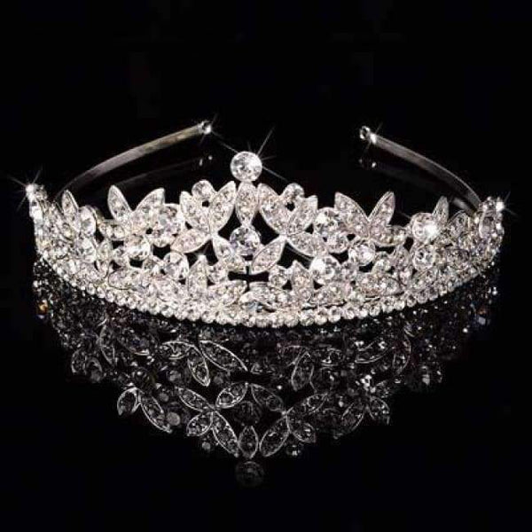 Planet Gates SILVER 9 / White Silver Crystal Bride Tiara Crown Fashion Pearl Queen Wedding Crown Headpiece Wedding Hair Jewelry Accessories Wholesale