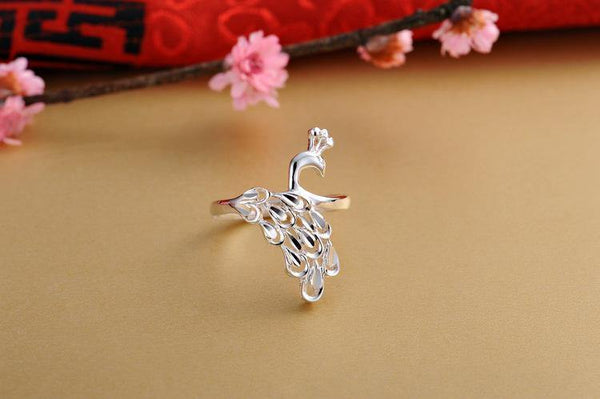 Planet Gates Silver 925 Jewelry Gold 925 ring diamond ring Sterling silver rings Peacock opening costume jewelry Luxury jewelry retro 8558285