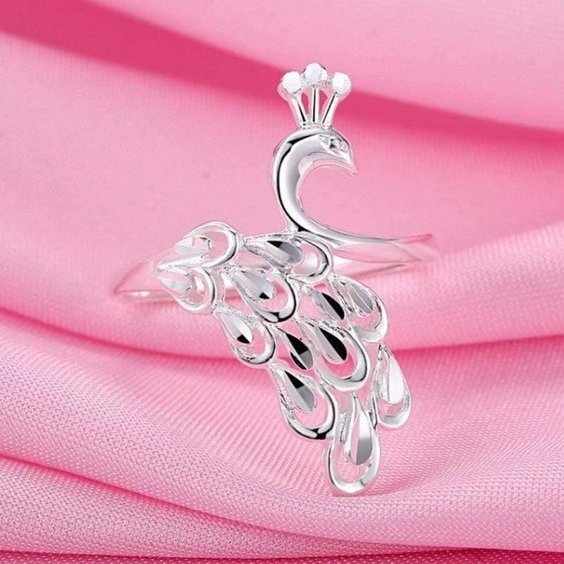 Planet Gates Silver 925 Jewelry Gold 925 ring diamond ring Sterling silver rings Peacock opening costume jewelry Luxury jewelry retro 8558285