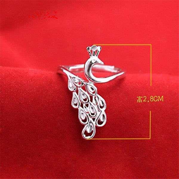 Planet Gates Silver 925 Jewelry Gold 925 ring diamond ring Sterling silver rings Peacock opening costume jewelry Luxury jewelry retro 8558285