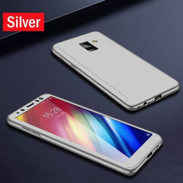 Planet Gates Silver / A8 2018 H&A 360 Full Protection Case For Samsung Galaxy J4 J6 Plus J8 2018 PC Shockproof Cover For Samsung A7 A7 A8 Plus 2018 Case Glass