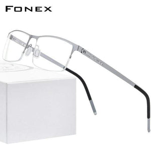Planet Gates Silver Alloy Glasses Frame Men Square Myopia Prescription Optical Eyeglasses 2020 New Metal Half Korean Screwless Eyewear 992