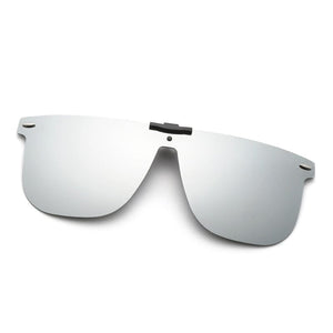 Planet Gates silver / as show Clip On Sunglasses For Men Polarized Lens Square Sunglasses Night Vision Driver Glasses Fishing Eyewear Flip Up Luxury Oculos