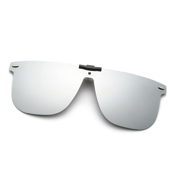 Planet Gates silver / as show Clip On Sunglasses For Men Polarized Lens Square Sunglasses Night Vision Driver Glasses Fishing Eyewear Flip Up Luxury Oculos