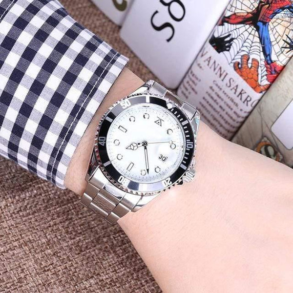 Planet Gates Silver band white Steel Male 30m Role Sports Gifts For Couple Men's women's ladies wrist watch lovers clock bracelet Rolexable relogio masculino