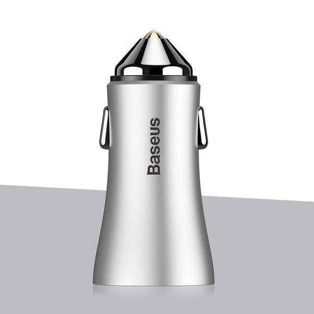 Planet Gates Baseus Dual USB Car Charger For iPhone XS Samsung Mobile Phone Charger Car Cigar Lighter Tablet GPS Travel Adapter Phone Charger