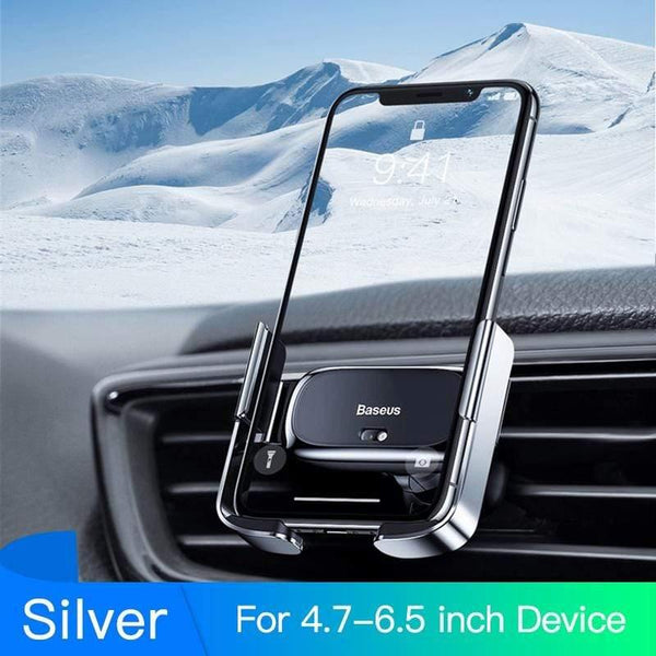 Baseus Mini Automatic Clamping Car Phone Holder for iPhone No Wireless Charging Air Vent Mount Car Holder for Samsung Xiaomi