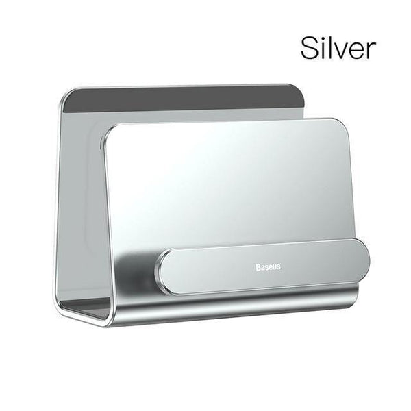 Planet Gates Silver Baseus Wall Mount Holder For iPhone Xs Max X 8 Metal Strong Adhesive Mobile Phone Holder For Samsung Huawei Xiaomi Charger Stand