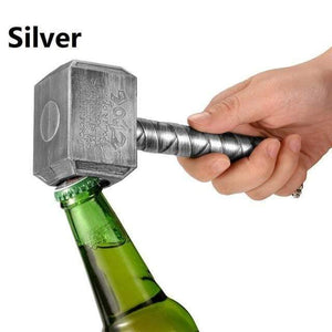 Silver Beer Bottle Openers Multifunction Hammer Of Thor Shaped Beer Bottle Opener With Long Handle Bottler Opener Beer