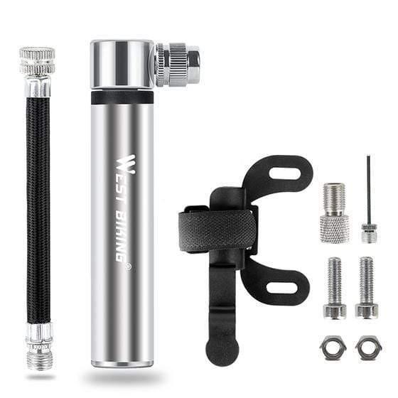 Planet Gates silver Bike Pump Inflador Bicicleta Bicycle Air Pumps For AV/FV Cycling Inflator MTB Alloy Mini Hand Pump Bicycle Tire Pump