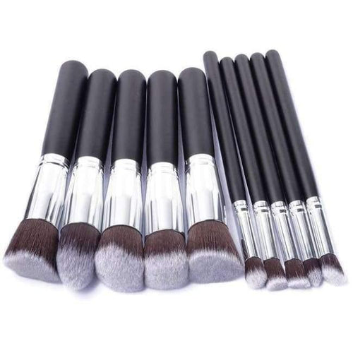 Planet Gates silver black 10pcs/lot Makeup Brush Tools Face Eyeshadow Foundation Make Up Brushes Beauty Set Blush Professional Kit Brand New Hot Selling