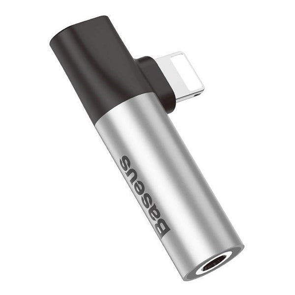 Planet Gates Silver Black Baseus Audio Aux Adapter For iPhone XS Max XR X 8 7 Plus Splitter For Lightning to 3.5mm Jack Headphone Connector OTG Adapter