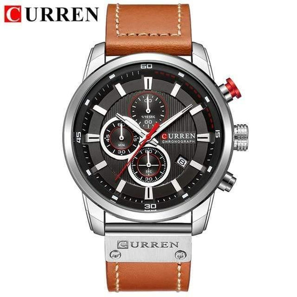 Planet Gates silver black Fashion Leather Strap Quartz Men Watches Casual Date Business Male Wristwatches Clock Montre Homme