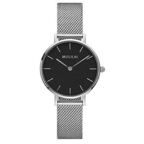 Planet Gates Silver Black Luxury Ultra Thin Gold Steel Mesh Watches Women Dress 32mm DW Style Fashion Quartz Lovers Watch's Gift for Girl