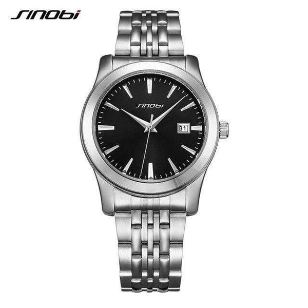 Planet Gates Silver Black Men Watches Top Luxury Brand SINOBI Women's Quartz Watch Male Clock Ladies Wristwatch Fashion lover Watch Gift