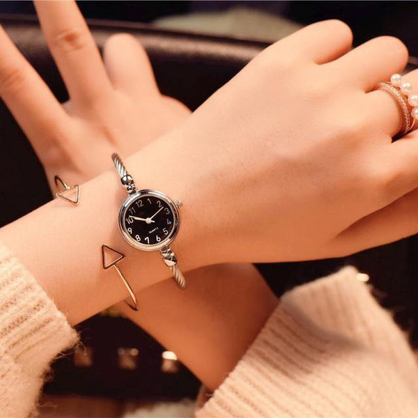 Planet Gates Silver black Women watches  popular brand simple numbers bracelet watch retro ladies quartz wrist watch orologio donna