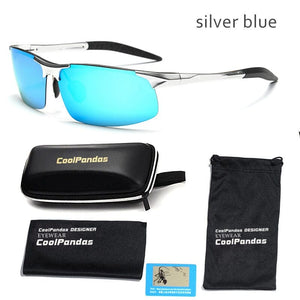 Planet Gates silver blue Aluminum Magnesium Men Polarized Sunglasses Aviation HD Driving Sun Glasses Male Sport Sunglasses lunette soleil homme oculos
