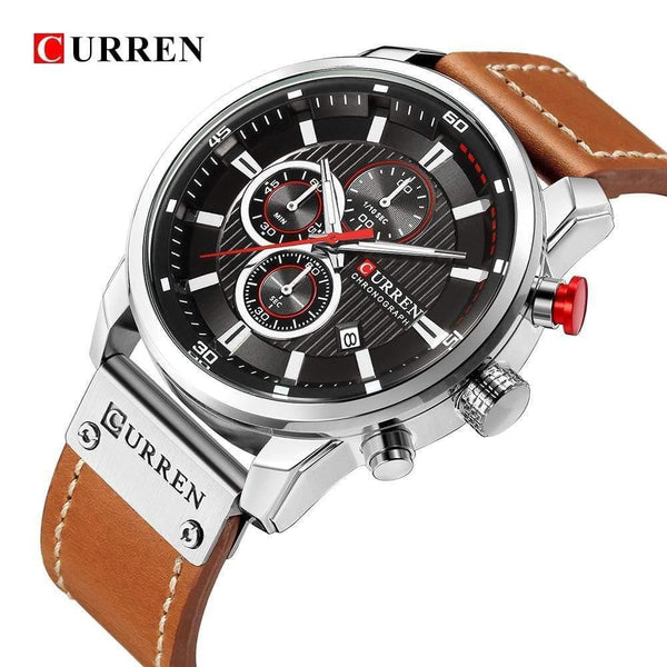 Planet Gates silver blue Fashion Leather Strap Quartz Men Watches Casual Date Business Male Wristwatches Clock Montre Homme