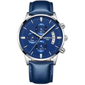 Planet Gates Silver blue l Sports Watches For Men Military Army Analog/Chronograph Men Watch Stainless Steel Dress Male Clock Saat
