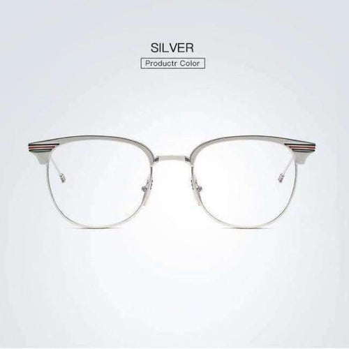 Planet Gates Silver Brand Designer Fashion Retro Women Eyeglasses Frame Reading Plain Glasses Frame Optical Clear Lens UV Protection Eyewear