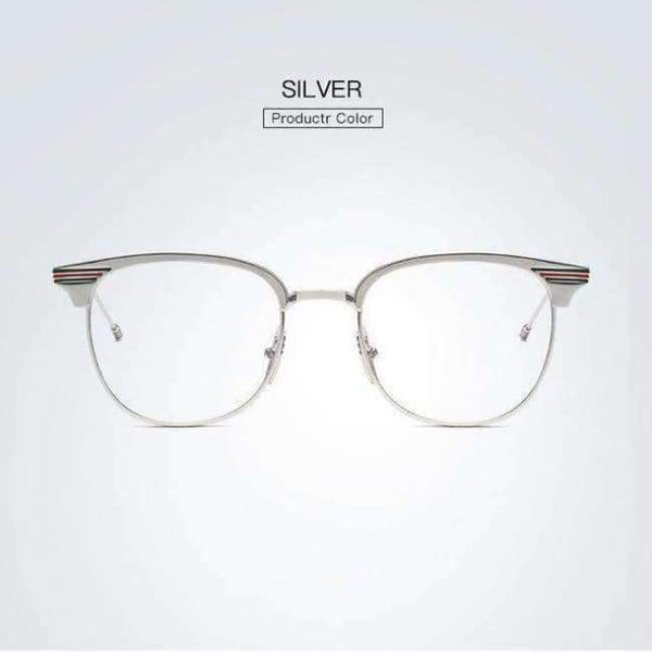 Planet Gates Silver Brand Designer Fashion Retro Women Eyeglasses Frame Reading Plain Glasses Frame Optical Clear Lens UV Protection Eyewear