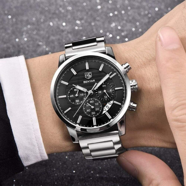 Planet Gates silver brown / China Men Watches Full Steel Sports Wrist watch Men's Army Military Watch Man Quartz Clock Relogio Masculino