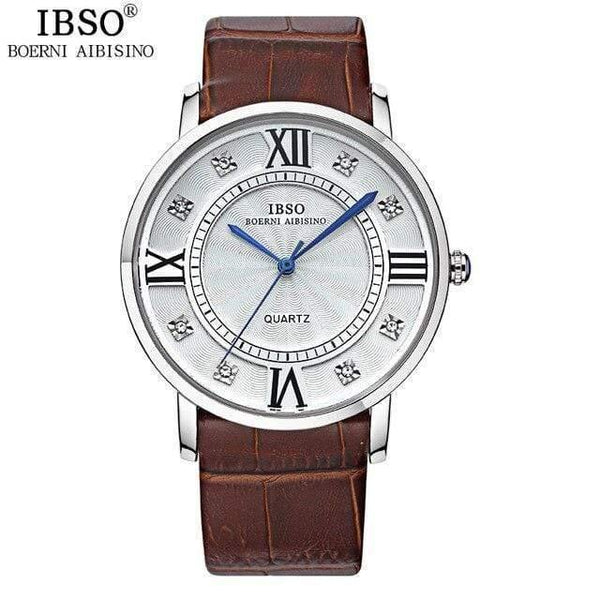 Planet Gates Silver brown Watch Fashion Women Watches Business Luxury Genuine Leather Strap Watch Men Relojes Hombre