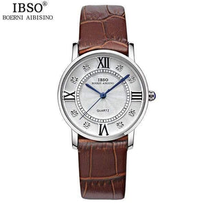 Planet Gates Silver brown women Watch Fashion Women Watches Business Luxury Genuine Leather Strap Watch Men Relojes Hombre