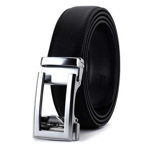 3.5cm Cow Genuine Leather Mens Belt Cowhide Strap For Male Ratchet Automatic Buckle Belts For Men  Brand Designer Belts