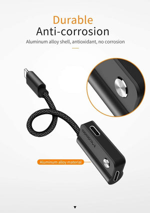 Planet Gates Silver Cable Adapter for Lightning To For Lightning For iPhone X 8 7 Plus Earphone Cable Audio Cable Charging Calling Data music