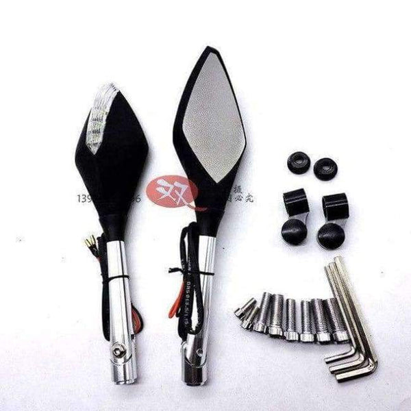 Planet Gates Sølv CNC farverigt klistermærke unviersal dele motorcykelspejl med blinklys moto blinklys motorcykel bakspejl indikator