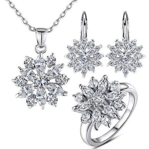 Planet Gates Silver Color / 9 Rose Gold Color Jewelry Sets for Women with High Quality Multicolor AAA Zircon Wedding & Engagement Jewelry ZH017