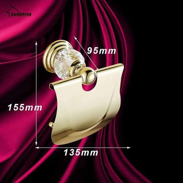 Planet Gates Silver Crystal Diamond Tissue Box Polished Brass Toilet Paper Holder Roll Holder Bathroom Accessories products HG01