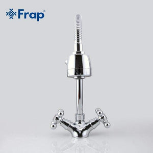 Planet Gates Silver Double Handle Kitchen Sink Faucet Mixer Cold And Hot Kitchen Tap Mixer Single Hole Water Tap Torneira Cozinha  F4319 (Silver)