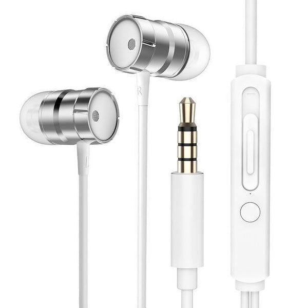 Planet Gates Silver Earphone / China Rock In-Ear Metal Earphones Stereo Headset 3.5mm inear Wired Earphone With Microphone