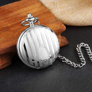 Planet Gates Silver Engraved Silver Case Mechanical Pocket Watch Double Flip Cover Skeleton Steampunk Pendent Necklace Clock Fob Watches