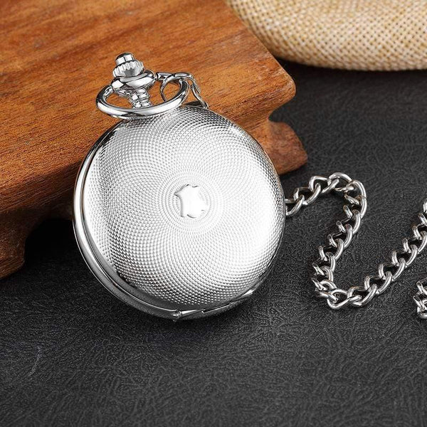 Planet Gates Silver Engraved Silver Case Mechanical Pocket Watch Double Flip Cover Skeleton Steampunk Pendent Necklace Clock Fob Watches