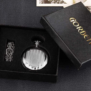 Planet Gates Silver Engraved Silver Case Mechanical Pocket Watch Double Flip Cover Skeleton Steampunk Pendent Necklace Clock Fob Watches