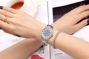 Planet Gates silver Fashion Watch Woman Ladies Rose gold Diamond relogio feminino Dress Clock female relojes mujer