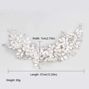 Planet Gates Silver Floral Bridal Headpiece Tiara Wedding Hair Accessories Hair Vine Handmade Headband Hair Jewelry For Bride