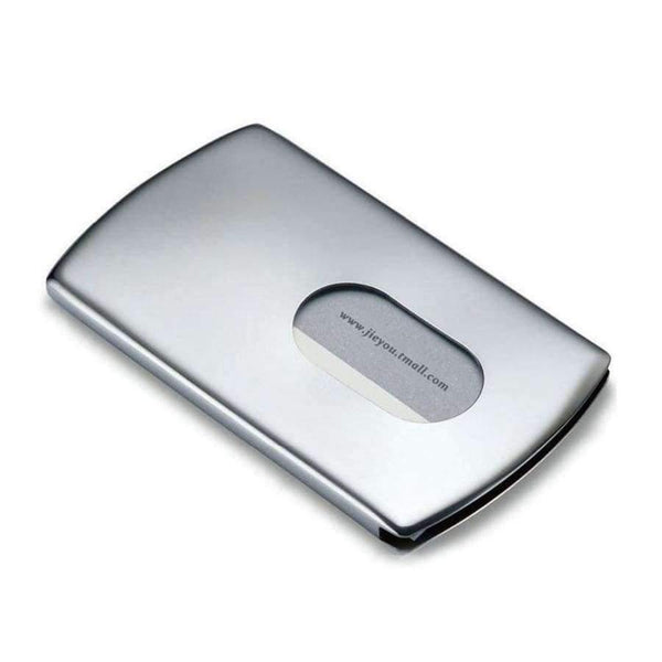 Planet Gates silver foil / Australia Tapp Collections Stainless Steel Wallet Business Name Credit Id Card Holder Case