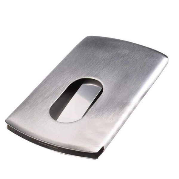 Planet Gates silver foil / Australia Tapp Collections Stainless Steel Wallet Business Name Credit Id Card Holder Case