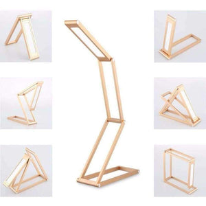 Planet Gates Silver Folding Book Light Rechargeable LED Desk Lamp Portable Dimmable Study Table Bed Reading Aluminum Alloy Touch Sensor Roll Over