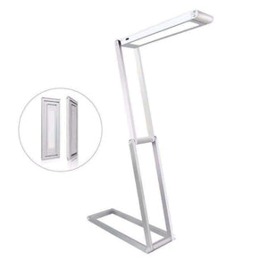 Planet Gates Silver Folding Book Light Rechargeable LED Desk Lamp Portable Dimmable Study Table Bed Reading Aluminum Alloy Touch Sensor Roll Over