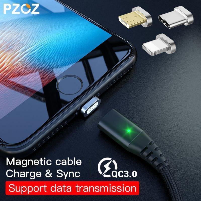 Planet Gates Silver For Apple / 2M PZOZ Magnetic Cable Micro usb Type C Fast Charging Adapter Phone Microusb Type-C Magnet Charger usb c For iphone Samsung xiaomi