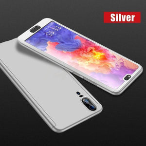 Planet Gates Silver / For Huawei P20 H&A Luxury 360 Degree Full Cover Phone Case For Huawei P20 Lite P20 Pro Screen Protector Phone Cover P20 Lite P20 Pro Case Glass