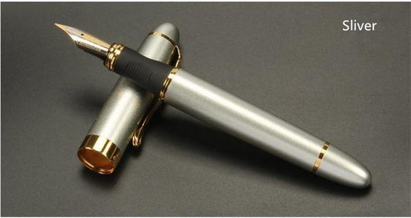 Planet Gates Silver Fountain pen Full metal Golden Clip luxury pens Jinhao 450 Caneta Stationery Office