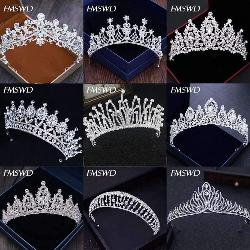 Planet Gates Silver Gold Color Crystal Crowns Bride tiara Fashion Queen For Wedding Crown Headpiece Wedding Hair Jewelry Accessories