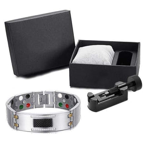 Planet Gates silver gold set Fashion Exquisite Crystal Magnetic Titanium Bracelets Bangles for Men Germanium Tourmaline Male Health Wristband